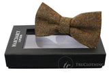 Miesten tweed-kalanruotokuvioinen Marc Darcy -rusetti, vintage retro, ruskea Nelson
