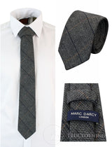 Marc Darcy miesten tweed-kalanruotokuvioinen Marc Darcy -solmio, klassinen vintage retro DX7