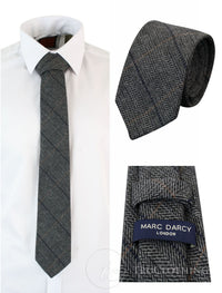 Marc Darcy miesten tweed-kalanruotokuvioinen Marc Darcy -solmio, klassinen vintage retro DX7