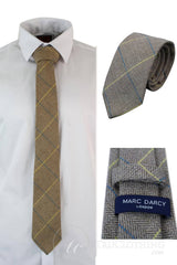 Marc Darcy miesten tweed-kalanruotokuvioinen Marc Darcy -solmio, klassinen vintage retro DX7