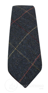 Miesten tweed-solmiot kalanruotokuviolla, Marc Darcy -malliston klassiset vintage-retro-solmiot, Eton, laivastonsiniset