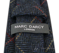 Miesten tweed-solmiot kalanruotokuviolla, Marc Darcy -malliston klassiset vintage-retro-solmiot, Eton, laivastonsiniset