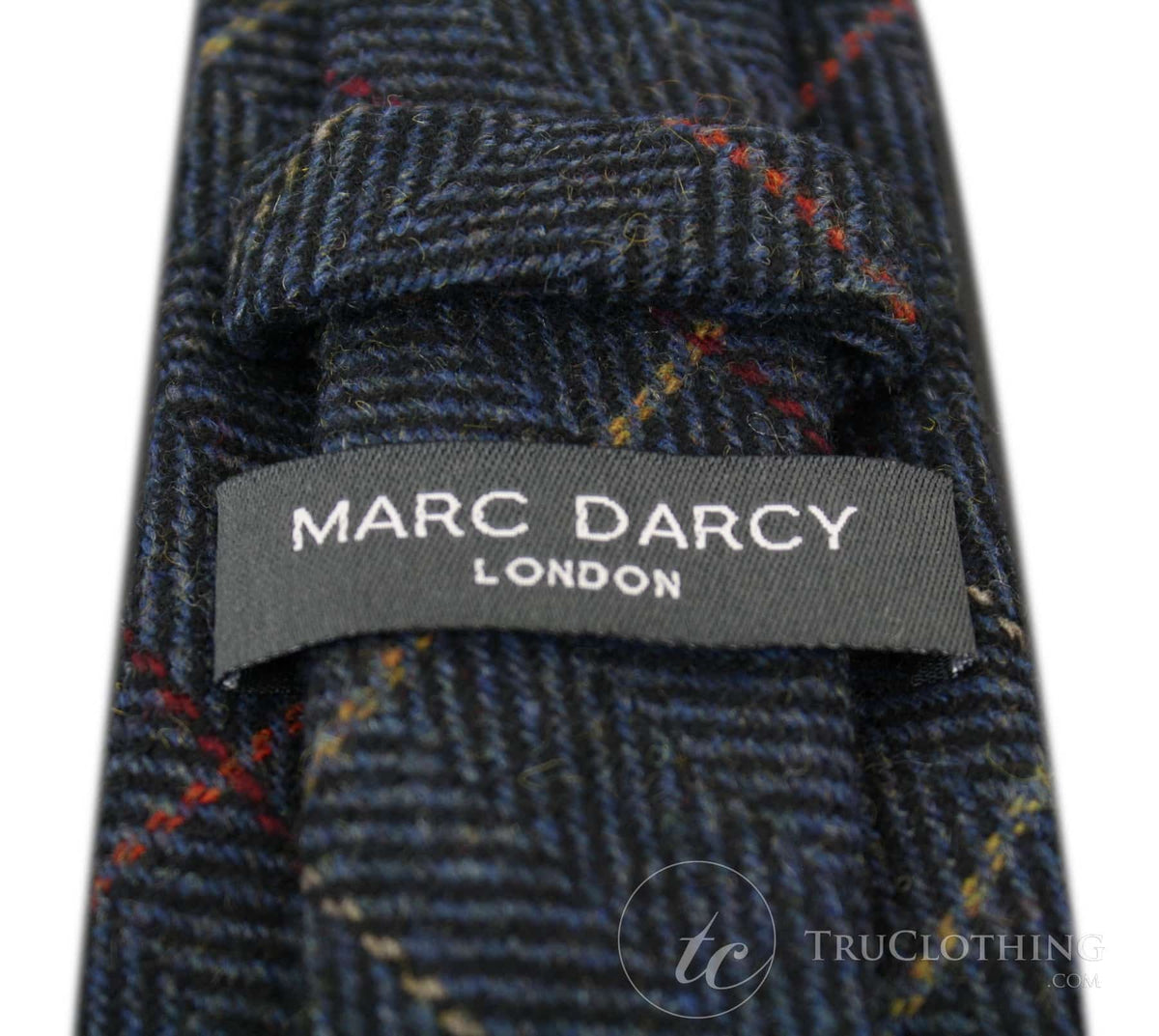 Miesten tweed-solmiot kalanruotokuviolla, Marc Darcy -malliston klassiset vintage-retro-solmiot, Eton, laivastonsiniset