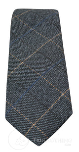 Miesten tweed-solmio kalanruotokuviolla, Marc Darcy -malliston klassiset vintage-retro-solmiot, Scott Blue