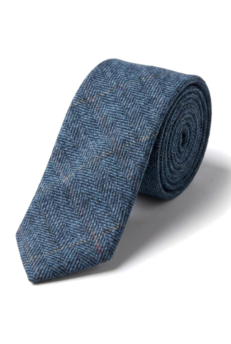 Miesten tweed-kalanruotokuvioiset Marc Darcy -solmiot, klassiset vintage-retro-deon-solmiot