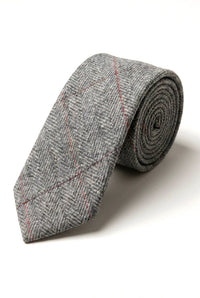 Miesten tweed-kalanruotokuvioiset Marc Darcy -solmiot, klassiset vintage-retro-deon-solmiot