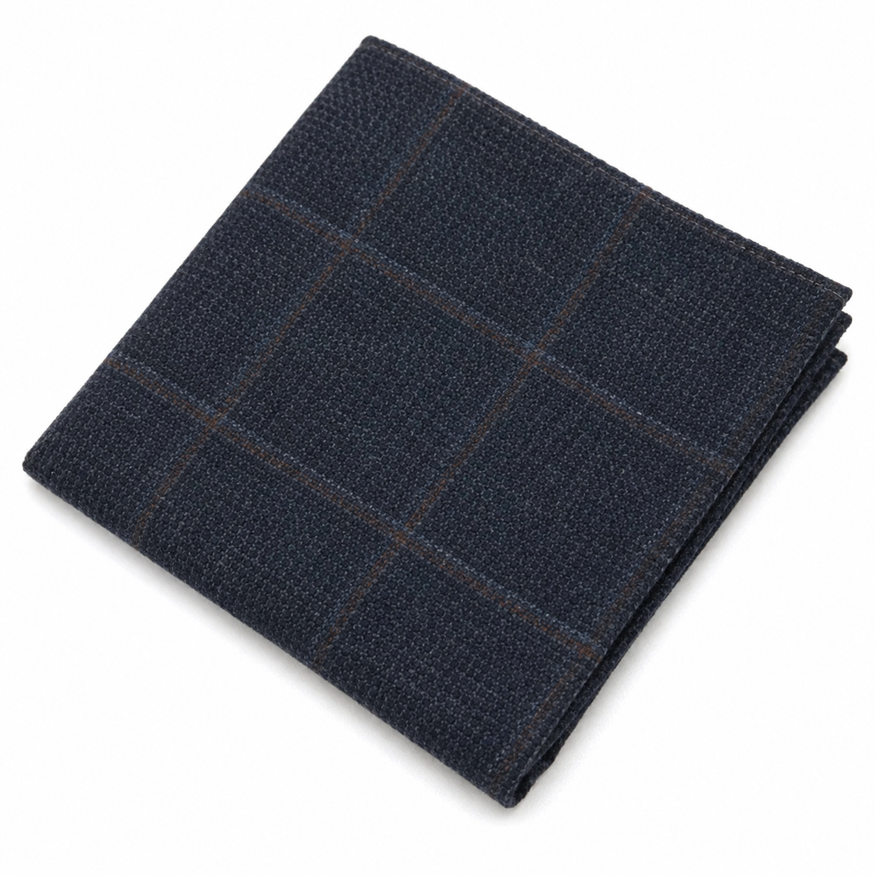 Miesten villasekoitteinen kalanruotokuvioinen ruudullinen tweed-solmio - Laivastonsininen