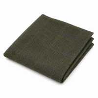Miesten villasekoitteinen kalanruotokuvioinen ruudullinen tweed-solmio - Oliivi