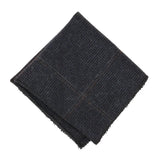 Miesten villasekoitteinen kalanruotokuvioinen ruudullinen tweed-solmio - Laivastonsininen