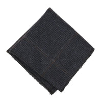 Miesten villasekoitteinen kalanruotokuvioinen ruudullinen tweed-solmio - Laivastonsininen