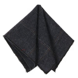 Miesten villasekoitteinen kalanruotokuvioinen ruudullinen tweed-solmio - Laivastonsininen