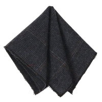 Miesten villasekoitteinen kalanruotokuvioinen ruudullinen tweed-solmio - Laivastonsininen