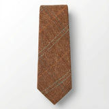 Miesten villasekoitteinen kalanruotokuvioinen ruudullinen tweed-solmio - Tammi