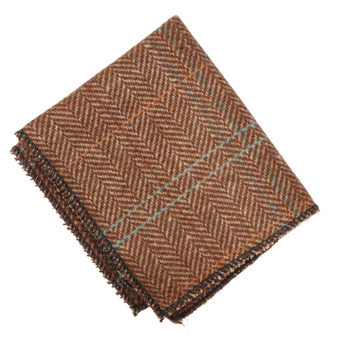 Miesten villasekoitteinen kalanruotokuvioinen ruudullinen tweed-solmio - Tammi