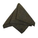 Miesten villasekoitteinen kalanruotokuvioinen ruudullinen tweed-solmio - Oliivi