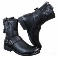 Miesten vetoketjulliset punk rock gootti emo nilkkurit ruskea musta nahkasolki