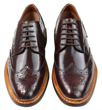 Miesten Oxford-brogue-kengät, nauhalliset nahkakengät, Goodyear-reunustetut, ruskean ja viininpunaiset