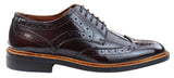 Miesten Oxford-brogue-kengät, nauhalliset nahkakengät, Goodyear-reunustetut, ruskean ja viininpunaiset