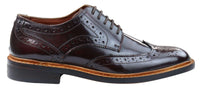 Miesten Oxford-brogue-kengät, nauhalliset nahkakengät, Goodyear-reunustetut, ruskean ja viininpunaiset