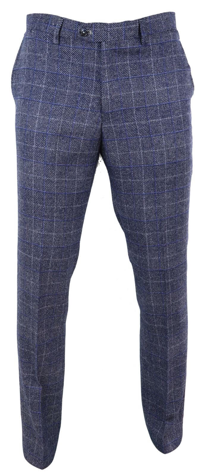 Miesten siniset ruutukuvioiset vintage-housut - Cavani Miles