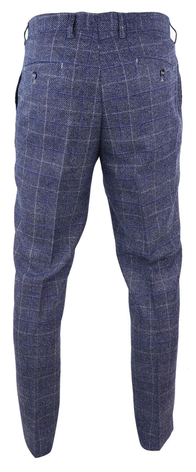Miesten siniset ruutukuvioiset vintage-housut - Cavani Miles
