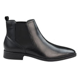 Miesten mustat slip-on-chelsea-saappaat aitoa nahkaa, rento ja siisti nahka
