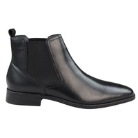 Miesten mustat slip-on-chelsea-saappaat aitoa nahkaa, rento ja siisti nahka