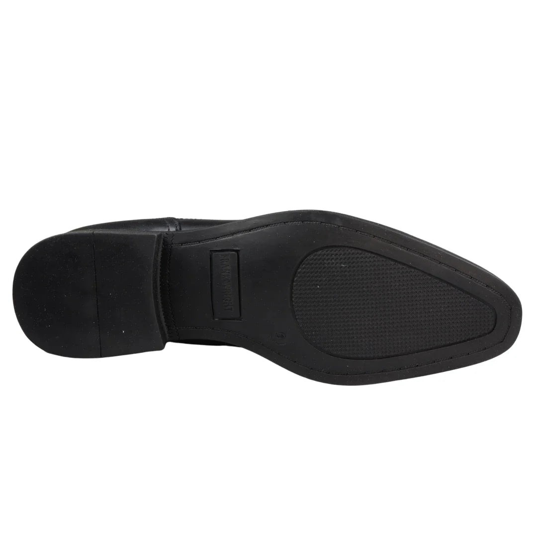 Miesten mustat slip-on-chelsea-saappaat aitoa nahkaa, rento ja siisti nahka