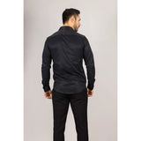 Miesten musta Oxford-paita, jossa kaksi hihansuuta