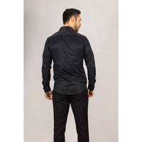 Miesten musta Oxford-paita, jossa kaksi hihansuuta