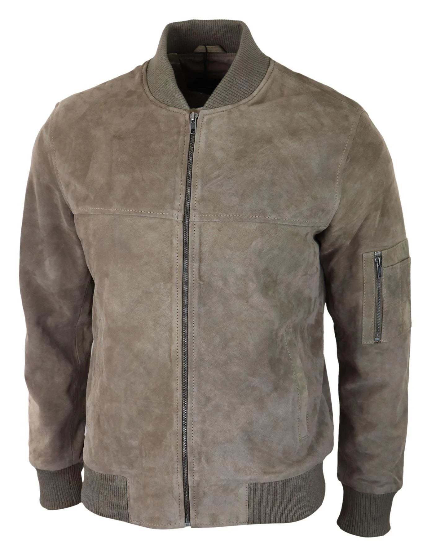 Miesten aito mokkanahkainen bombertakki, nahkaa, rento, yliopistotyyli, vintage, älykäs, rento, beige