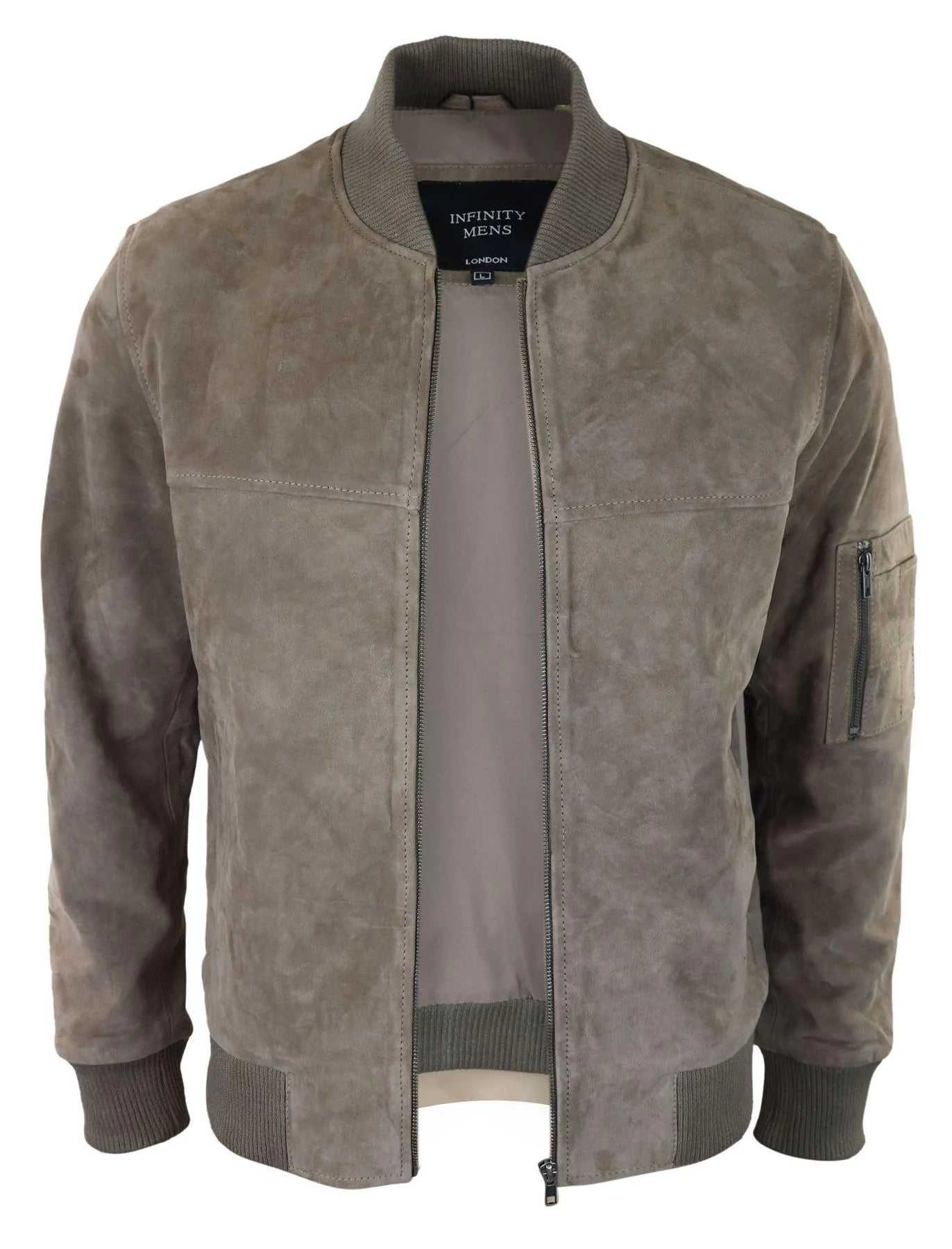 Miesten aito mokkanahkainen bombertakki, nahkaa, rento, yliopistotyyli, vintage, älykäs, rento, beige