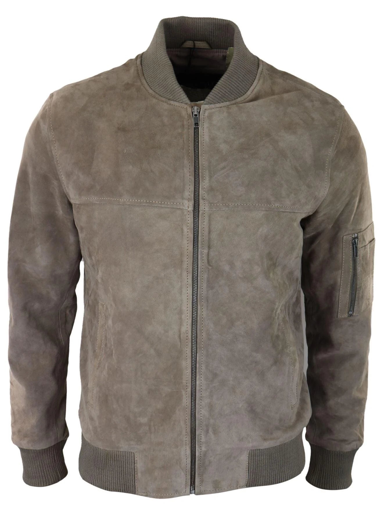 Miesten aito mokkanahkainen bombertakki, nahkaa, rento, yliopistotyyli, vintage, älykäs, rento, beige