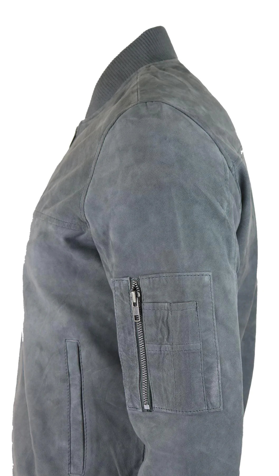 Miesten aito mokkanahkainen bombertakki, nahkaa, rento, yliopistotyyli, vintage, tyylikäs, rento, harmaa