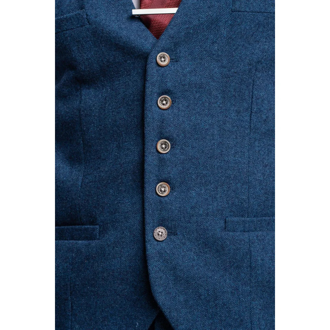 Orson - Miesten sininen tweed-liivi