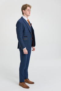 Scott miesten sininen kolmiosainen tweed-ruutupuku
