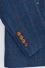 Scott miesten sininen kolmiosainen tweed-ruutupuku