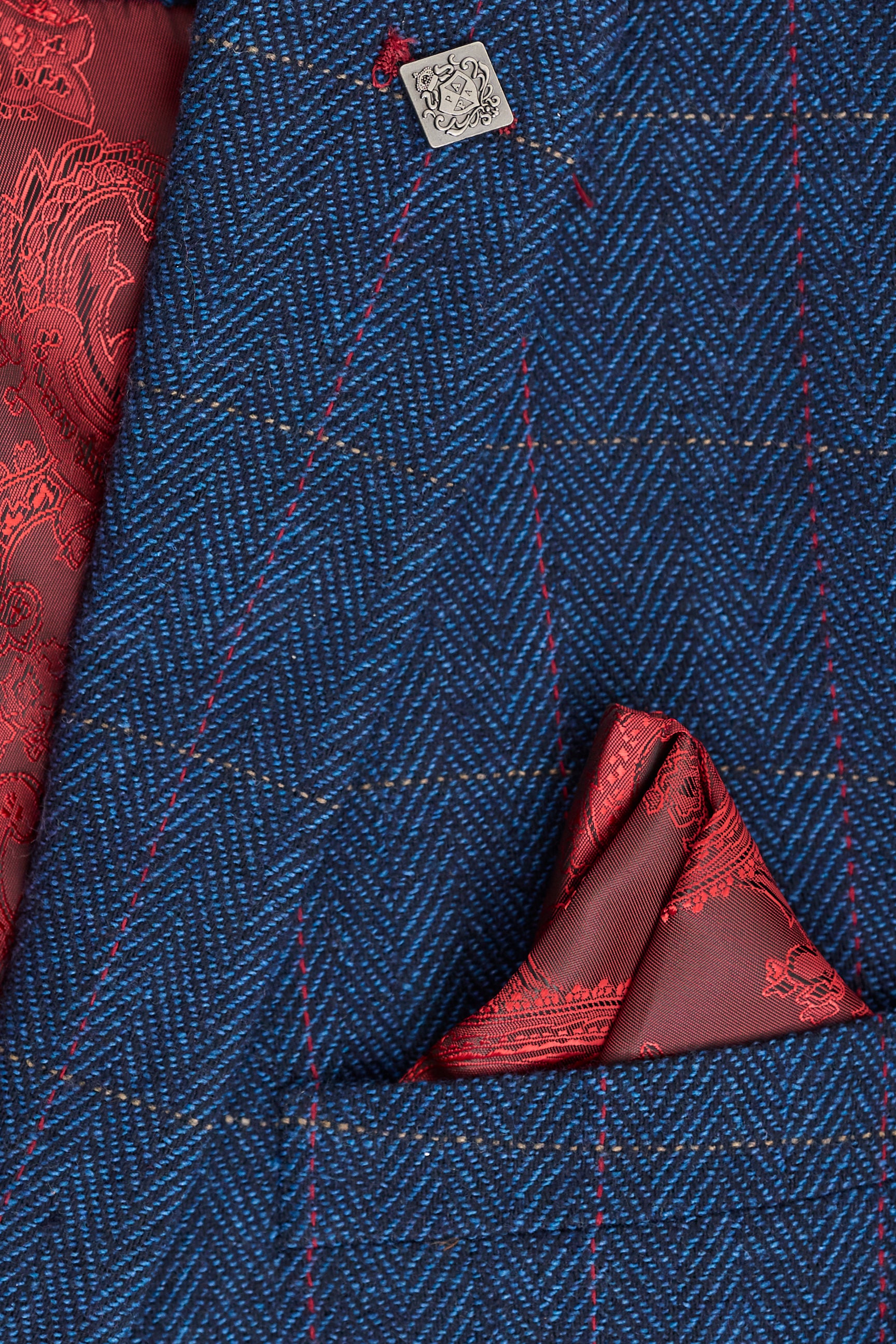 Scott miesten sininen kolmiosainen tweed-ruutupuku