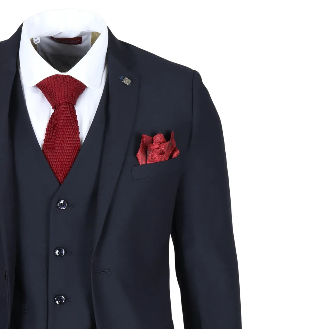 Parker - Miesten laivastonsininen kolmiosainen mittatilaustyönä tehty hääpuku