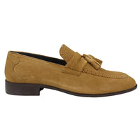 Miesten slip-on-loaferit, ruskeat tupsut, aitoa mokkanahkaa, älykkäät rentoa mekkoa, klassista ajoa