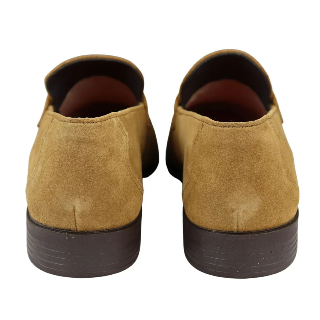 Miesten slip-on-loaferit, ruskeat tupsut, aitoa mokkanahkaa, älykkäät rentoa mekkoa, klassista ajoa