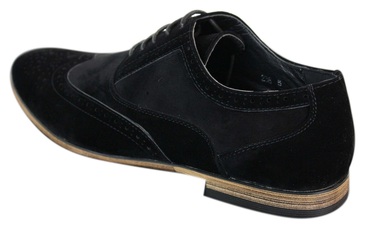 Patron 238 miesten mokkanahkaiset brogue-kengät, tyylikkäät rentoa punaruskeaa laivastonsinistä nauhakenkiä, retro
