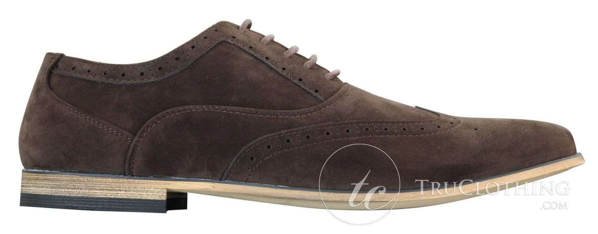 Patron 238 miesten mokkanahkaiset brogue-kengät, tyylikkäät rentoa punaruskeaa laivastonsinistä nauhakenkiä, retro