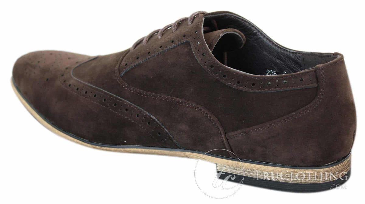 Patron 238 miesten mokkanahkaiset brogue-kengät, tyylikkäät rentoa punaruskeaa laivastonsinistä nauhakenkiä, retro