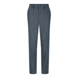 Poikien kolmiosainen puku tummansininen tweed-ruutukuvioinen vintage retro mittatilaustyönä tehty istuvuus 1920-luku
