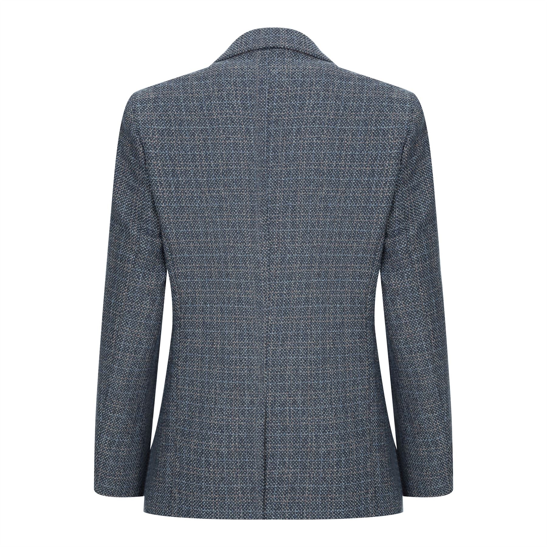 Poikien kolmiosainen puku tummansininen tweed-ruutukuvioinen vintage retro mittatilaustyönä tehty istuvuus 1920-luku