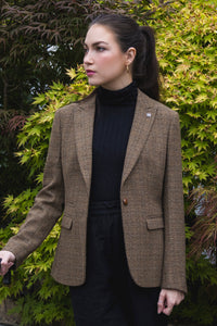 Ralph - Naisten ruskea tweed-bleiseri mittatilaustyönä