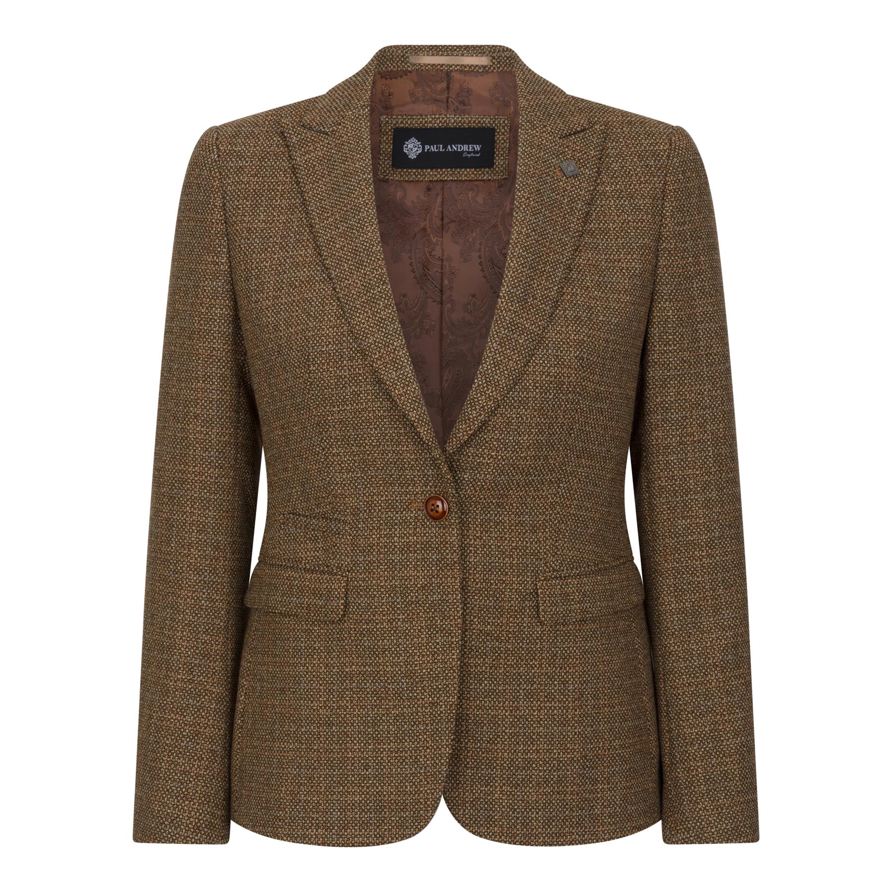 Ralph - Naisten ruskea tweed-bleiseri mittatilaustyönä