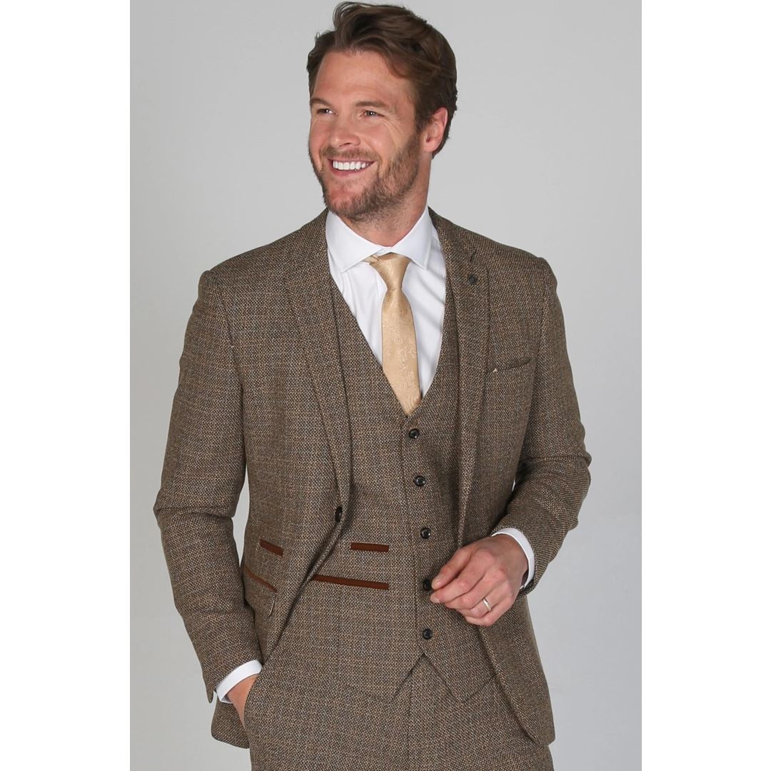 Ralph - Miesten ruskea tweed-bleiseri