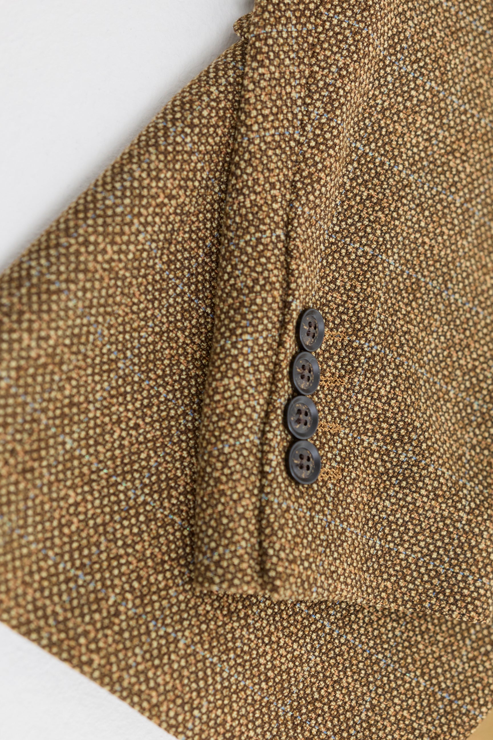 Miesten kolmiosainen tweed-ruutupuku - ruskea